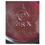 J5 - Red Glass Candle Holders (Lot of 3)