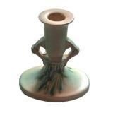 J4 - Roseville Moss Pattern Ceramic Candle Holder 1930