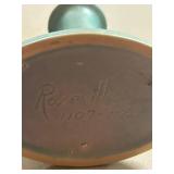 J4 - Roseville Moss Pattern Ceramic Candle Holder 1930