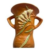 J4 - Vintage Roseville Freesia Wall Pocket Vase 1296-8"