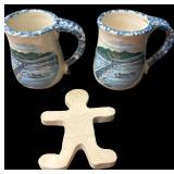J4 - Pottery Lovers 1999 Mugs & Pottery Man Figure (Lot of 3)