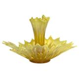 M4 - Fostoria Heirloom Opalescent Vaseline Glass Centerpiece