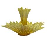 M4 - Fostoria Heirloom Opalescent Vaseline Glass Centerpiece
