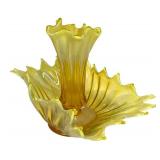 M4 - Fostoria Heirloom Opalescent Vaseline Glass Centerpiece