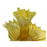 M4 - Fostoria Heirloom Opalescent Vaseline Glass Centerpiece