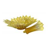 M4 - Fostoria Heirloom Opalescent Vaseline Glass Centerpiece