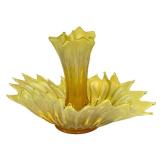 M4 - Fostoria Heirloom Opalescent Vaseline Glass Centerpiece
