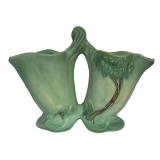 M4 - Antique 1937 Weller Oakwood Line Double Cornucopia Vase