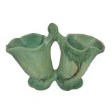 M4 - Antique 1937 Weller Oakwood Line Double Cornucopia Vase