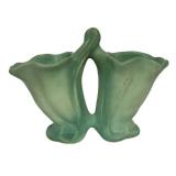 M4 - Antique 1937 Weller Oakwood Line Double Cornucopia Vase
