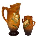 F2 - Vintage Roseville Freesia Vase & Ewer (Lot of 2)