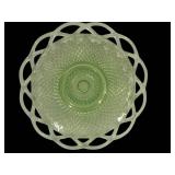 M4 - Antique Imperial Glass Vaseline Opalescent Lace Edge Plate