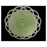 M4 - Antique Imperial Glass Vaseline Opalescent Lace Edge Plate