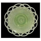 M4 - Antique Imperial Glass Vaseline Opalescent Lace Edge Plate