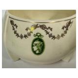 M3 - Antique Roseville Medallion Pottery Pin Holder & Covered Dish (Lot of 2)