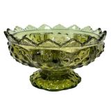 E2 - Vintage Fenton Green Glass Pedestal Bowl & Comport Mixed Lot