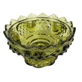 E2 - Vintage Fenton Green Glass Pedestal Bowl & Comport Mixed Lot