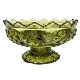 E2 - Vintage Fenton Green Glass Pedestal Bowl & Comport Mixed Lot
