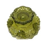 E2 - Vintage Fenton Green Glass Pedestal Bowl & Comport Mixed Lot