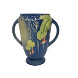 M4 - Antique Roseville Fuchsia Blue Vase 893-6 1938