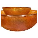 F3 - Vintage Jeanette Crackle Glass Berry Bowl Set (Lot of 5)