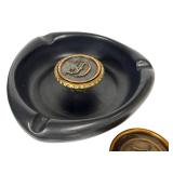 E5 - Vintage Roseville Hyde Park Ashtrays With Interchangeable Letters (Lot of 2)