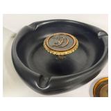 E5 - Vintage Roseville Hyde Park Ashtrays With Interchangeable Letters (Lot of 2)