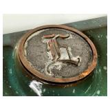 E5 - Vintage Roseville Hyde Park Ashtrays With Interchangeable Letters (Lot of 2)