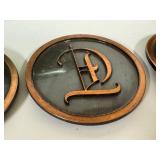 E5 - Vintage Roseville Hyde Park Ashtrays With Interchangeable Letters (Lot of 2)
