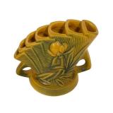 M3 - Vintage Roseville Pottery Peony Console Bowl & Floral Frog (Lot of 2)