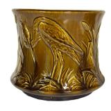 F2 - Two Antique Roseville Pottery Stork Planters
