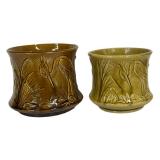 F2 - Two Antique Roseville Pottery Stork Planters