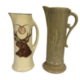 F1 - Two Antique Roseville Lodge Pine & Mayfair Tankards (Lot of 2)