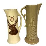 F1 - Two Antique Roseville Lodge Pine & Mayfair Tankards (Lot of 2)