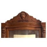 LR - Gorgeous Curved Glass Display Cabinet with Lion Head Detail