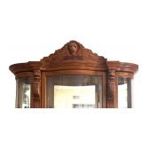 LR - Gorgeous Curved Glass Display Cabinet with Lion Head Detail