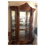 LR - Gorgeous Curved Glass Display Cabinet with Lion Head Detail
