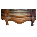 LR - Gorgeous Curved Glass Display Cabinet with Lion Head Detail
