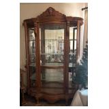 LR - Gorgeous Curved Glass Display Cabinet with Lion Head Detail
