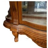 LR - Gorgeous Curved Glass Display Cabinet with Lion Head Detail