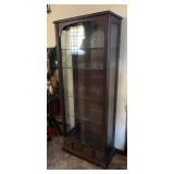 LR - Vintage Wood Display Case Cabinet