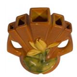 K6 - Vintage Roseville Pottery Water Lily Floral Frog Bud Vase