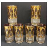 Set of Six Vintage Culver Regency Highball Glass Tumblers