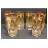 Set of Six Vintage Culver Regency Highball Glass Tumblers