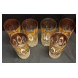 Set of Six Vintage Culver Regency Highball Glass Tumblers