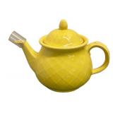 H4 - Vintage Usa Pottery Teapot, Baby Cradle Planter & McCoy Yellow Bamboo Planter