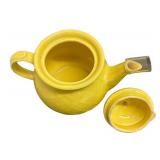 H4 - Vintage Usa Pottery Teapot, Baby Cradle Planter & McCoy Yellow Bamboo Planter