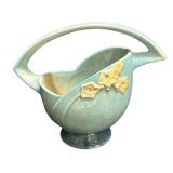 I6 - Vintage Roseville Wincraft Blue Handled Basket Planter