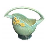 I6 - Vintage Roseville Wincraft Blue Handled Basket Planter