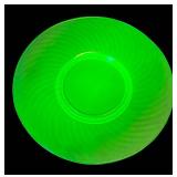 G3 - Set of Five Vintage Imperial Uranium Twisted Optic Glass Plates